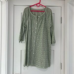 Faherty Sage Green Eyelet Tunic